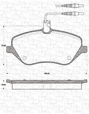 MAGNETI MARELLI 363702161416 -  Комплект тормозных колодок, дисковый тормоз